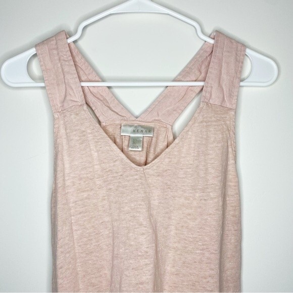 Kenar 100% Linen Tank Top Size Large Pink Summer Lightweight Minimalist Casual - Picture 2 of 7